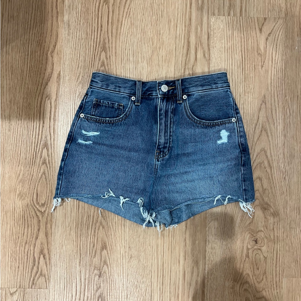 Uniqlo Blue Jean Shorts with Frayed Hem